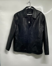 Load image into Gallery viewer, Executive Division Mens Black Leather Long Sleeve Full-Zip Jacket Size M
