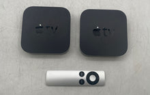 Load image into Gallery viewer, Apple TV 3rd Gen Black Wi-Fi 1080p HD Media Streamers Silver Remote x2