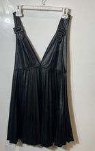 Load image into Gallery viewer, Zara Womens Black Regular Fit Pleated V-Neck Pullover Mini Dress Size S