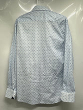 Load image into Gallery viewer, Rosso Milano Italy Mens White Blue Printed Long Sleeve Dress Shirt Size Large