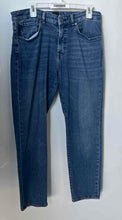 Load image into Gallery viewer, Boss Mens Blue Denim Dark Wash Whiskering Effect Straight Leg Jeans Size 33/30