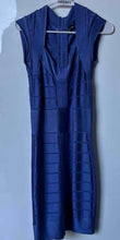 Load image into Gallery viewer, French Connection Womens Blue Stretch Back Zip Short Bodycon Dress Size 2