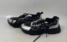 Load image into Gallery viewer, Taxi Womens Black Gray Silver Low Top Lace-Up Sneaker Shoes Size 8.5