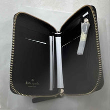 Load image into Gallery viewer, Kate Spade Womens Black Saffiano Leather Continental Zip-Around Wallet