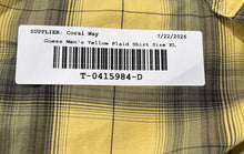 Load image into Gallery viewer, Guess Mens Yellow Gray Plaid Long Sleeve Collared Button-Up Shirt Size XL