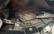 Load image into Gallery viewer, BCBGirls Womens Black Monogram Double Handle Inner Pockets Large Shoulder Bag