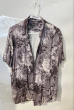 Load image into Gallery viewer, Guess Mens Gray Wayco Floral Short Sleeve Collared Button-Up Shirt Size Large