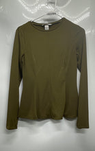 Load image into Gallery viewer, H&M Womens Green Long Sleeve Peplum Hem Blouse Top Size Small