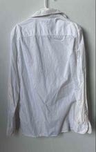 Load image into Gallery viewer, Calvin Klein Mens White Cotton Spread Collar Long Sleeve Button-Up Shirt Size L
