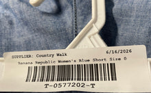 Load image into Gallery viewer, Banana Republic Womens Blue Denim Flat Front Slash Pocket Chino Shorts Size 0