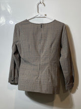Load image into Gallery viewer, Ann Taylor Womens Multicolor Houndstooth Print Long Sleeve Blouse Top Size 2