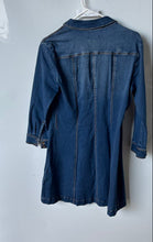 Load image into Gallery viewer, Bebe Womens Blue 3/4 Sleeve Collared Jeans Shirt Dress Size S/P