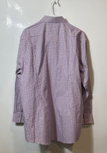 Load image into Gallery viewer, Hugo Boss Mens Purple Blue Plaid Long Sleeve Sharp Fit Dress Shirt Size 17