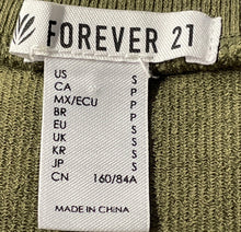 Load image into Gallery viewer, Forever 21 Womens Olive Green Ribbed Zip-Up Activewear Cropped Jacket Size Small
