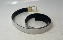 Load image into Gallery viewer, Michael Kors Womens White And Gold Buckle Logo Adjustable Dress Belt