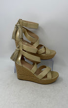 Load image into Gallery viewer, UGG Womens Raquel 1092254 Metallic Gold Wedge Heel Espadrille Sandals Size 8