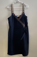 Load image into Gallery viewer, Ted Baker Womens Aelicia Blue Embroidered Trim Sleeveless V-Neck Wrap Dress Sz 4