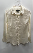 Load image into Gallery viewer, Banana Republic Womens Off White Satin Classic Fit Button-Up Shirt Size PS