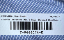 Load image into Gallery viewer, Brooks Brothers Mens Blue Pinstripe Long Sleeve Button Front Dress Shirt Sz 15.5
