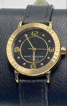 Load image into Gallery viewer, Authentic Marc Jacobs Women's Black & Gold-Tone Leather Strap Watch