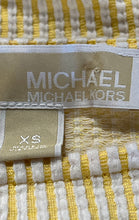Load image into Gallery viewer, Michael Kors Womens Bateau Yellow White Waffle Knitted Blouse Top Size XS