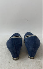 Load image into Gallery viewer, Michael Pasinkoff Womens Blue Suede Slip-On Wedge Pump Heels Size EUR 37