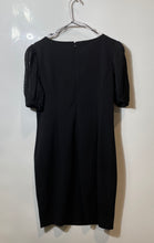 Load image into Gallery viewer, DKNY Womens Black Round Neck Short Puff Sleeve Back Zip Sheath Dress Size 14