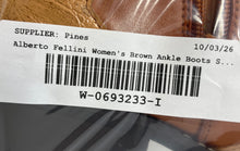 Load image into Gallery viewer, Alberto Fellini Mens Brown Snip Toe Side-Zip Ankle Western Boots Size 7.5