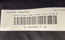Load image into Gallery viewer, Calvin Klein Mens Black Short Sleeve Button Front Collared Polo Shirt Size M