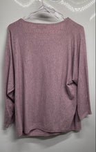 Load image into Gallery viewer, Mila Milano Womens Purple Long Sleeve Round Neck Blouse Top Size Large