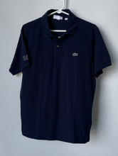 Load image into Gallery viewer, Lacoste Mens Blue Cotton Classic Fit Short Sleeve Collared Polo Shirt Size M