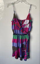 Load image into Gallery viewer, Express Womens Multicolor Colorblock Ruffle Sleeveless A-Line Dress Size S