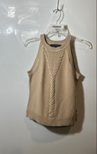 Load image into Gallery viewer, Tommy Hilfiger Womens Cream Cable-Knit Sleeveless Pullover Sweater Size Medium