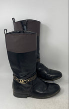 Load image into Gallery viewer, Michael Kors Girls Black Leather Round Toe Mid Calf Riding Boots Size 5