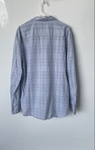 Load image into Gallery viewer, Calvin Klein Mens Light Blue Plaid Cotton Long Sleeve Button-Up Shirt Size XL