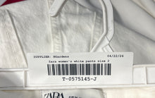 Load image into Gallery viewer, Zara Womens White Denim Light Wash Pockets Cuffed Hem Straight Leg Jeans Size 2