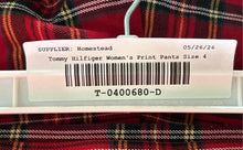 Load image into Gallery viewer, Tommy Hilfiger Womens Red Plaid Print Stretch Pull-On Skinny Ankle Pants Size 4