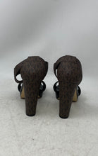 Load image into Gallery viewer, Michael Kors Womens Brown Black Berkley T-Strap Platform Sandals Size 7.5M