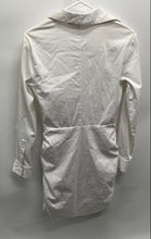 Load image into Gallery viewer, Zara Womens White Long Sleeve Collared Ruched Pullover Mini Dress Size Small