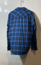 Load image into Gallery viewer, Diesel Mens Blue Plaid Long Sleeve Front Pockets Button-Up Shirt Size Medium