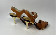 Load image into Gallery viewer, Michael Kors Womens Brown Leather Open Toe Stiletto Ankle Strap Heels Size 8 1/2
