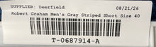 Load image into Gallery viewer, Robert Graham Mens Gray Striped Flat Front Regular Fit Chino Shorts Size 40