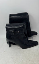 Load image into Gallery viewer, Nine West Womens Black Leather Side-Zip Mid-Calf Riding Boots Size 8.5 M