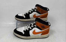 Load image into Gallery viewer, Nike Boys Air Jordan 1 Mid DQ8423-801 White Orange Black Sneakers Shoes Size 1Y