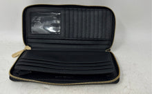 Load image into Gallery viewer, Michael Kors Womens Black Leather Card Holder ID Window Zip-Around Wallet