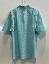 Load image into Gallery viewer, Van Heusen Mens Aqua Blue Never Tuck Slim Fit Dress Shirt Size XL/17-17.5