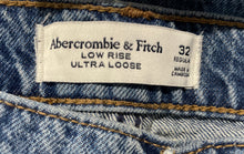 Load image into Gallery viewer, Abercrombie & Fitch Womens Blue Low Rise Ultra Loose Wide-Leg Jeans Sz 32 W/Tags