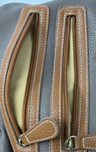 Load image into Gallery viewer, Stone & Co Womens Brown Dark Gray Pebbled Leather Adjustable Strap Crossbody Bag