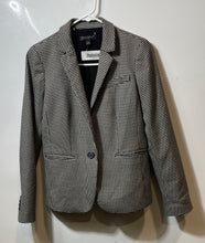 Load image into Gallery viewer, Ann Taylor Womens Black Houndstooth Long Sleeve Notched One-Button Blazer Sz 2P