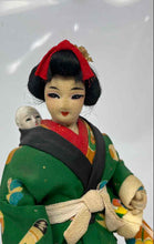 Load image into Gallery viewer, Traditional Japanese Geisha Nanny Doll With Baby Strapped On Back
